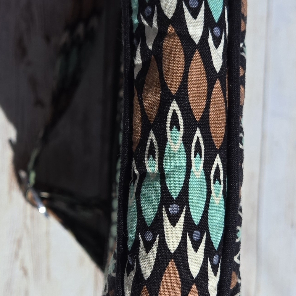 Vera Bradley Small Crossbody Bag Teal Brown Feather Print Adjustable Strap EUC - Picture 13 of 13